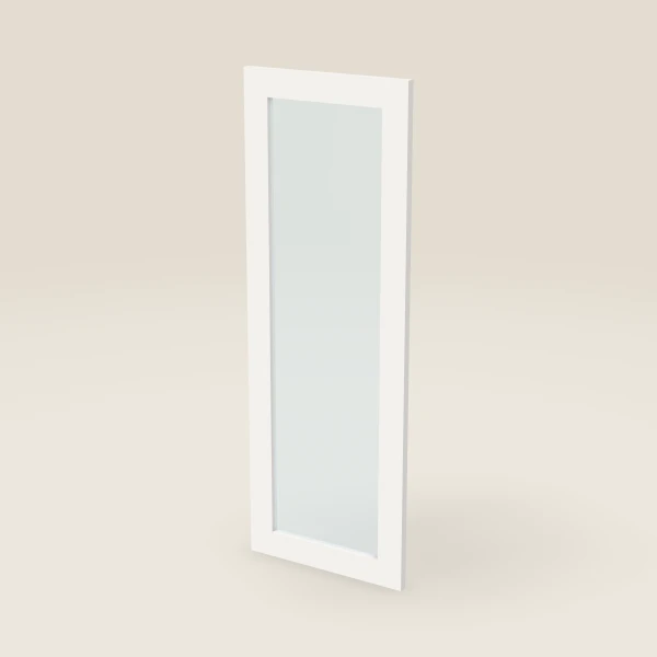 Glass Door — 15" x 42" — White Shaker, 3D picture