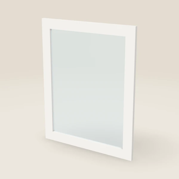 Puerta de vidrio — esquinero diagonal 24" x 30", imagen en 3D