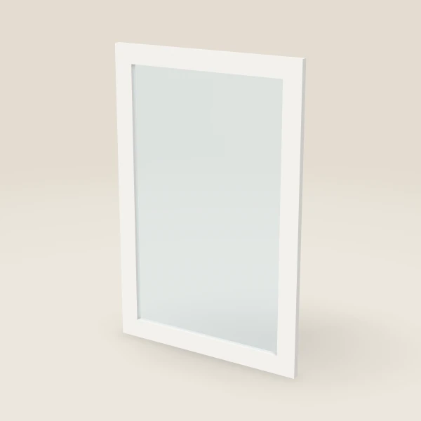 Puerta de vidrio — esquinero diagonal 24" x 36", imagen en 3D