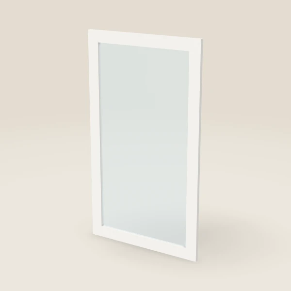 Puerta de vidrio — esquinero diagonal 24" x 42", imagen en 3D