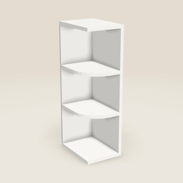 9" Wall End Open Shelf — 30" High, 3D picture