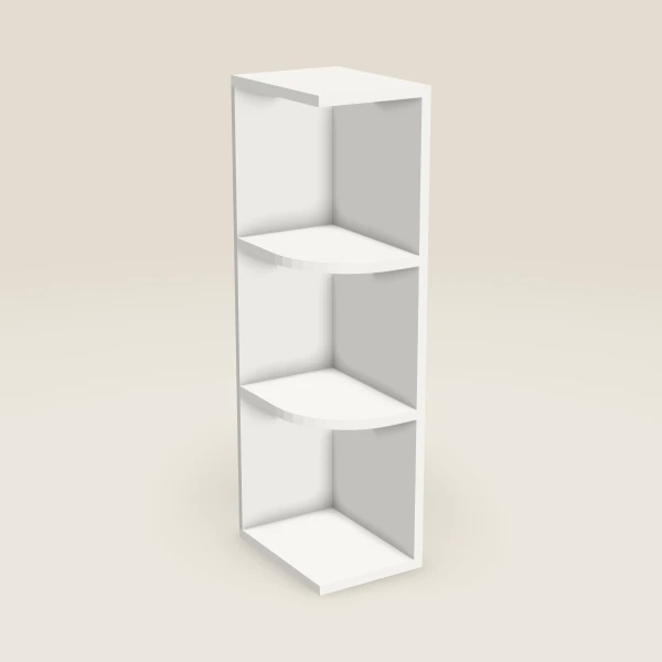 9" Wall End Open Shelf — 36" High, 3D picture