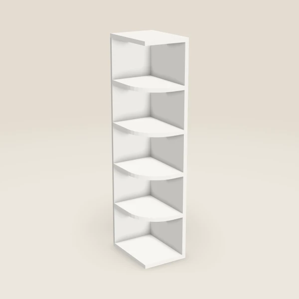 9" Wall End Open Shelf — 42" High, 3D picture